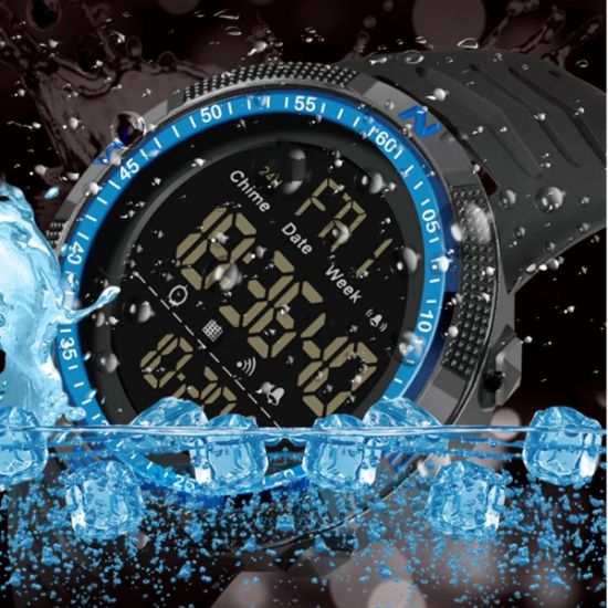 Imagen de Reloj deportivo militar rojo pulsera digital prueba golpes cuenta atrás resistente agua táctico