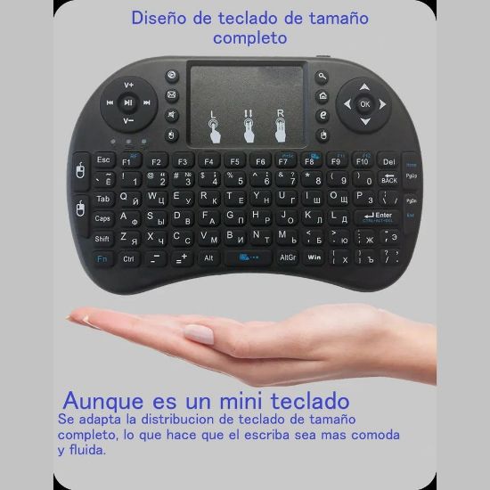 Imagen de Mini Teclado Pc Inalambrico Bluetooth Touchpad Iluminado gamer consola tv box smart tv pantalla led