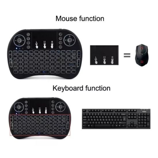 Imagen de Mini Teclado Pc Inalambrico Bluetooth Touchpad Iluminado gamer consola tv box smart tv pantalla led