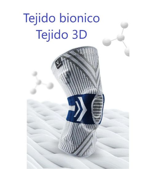 Imagen de Rodillera deportiva M azul negro profesional almohadilla TPE soporte elástico antideslizante