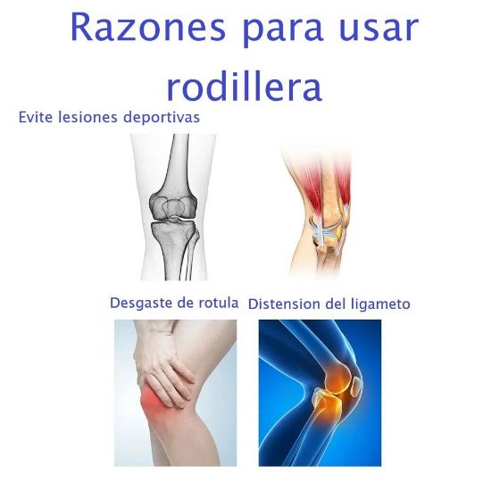 Imagen de Rodillera deportiva M azul negro profesional almohadilla TPE soporte elástico antideslizante