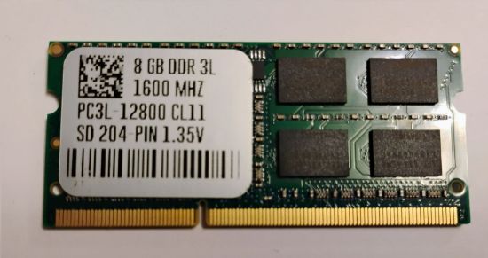 Imagen de Memoria DDR3L para laptop, Equipo Escritorio AIO.  PC3L 1600Mbps 12800Mhz 8GB RAM Marca/Chip Micron (MT)