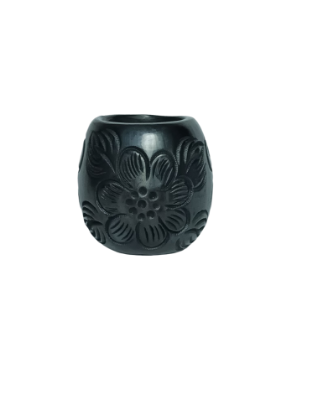 Imagen de Vaso Mezcalero de barro negro de Oaxaca
