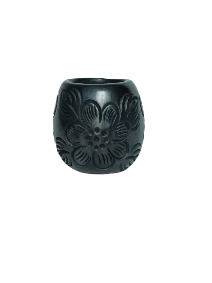 Imagen de Vaso Mezcalero de barro negro de Oaxaca