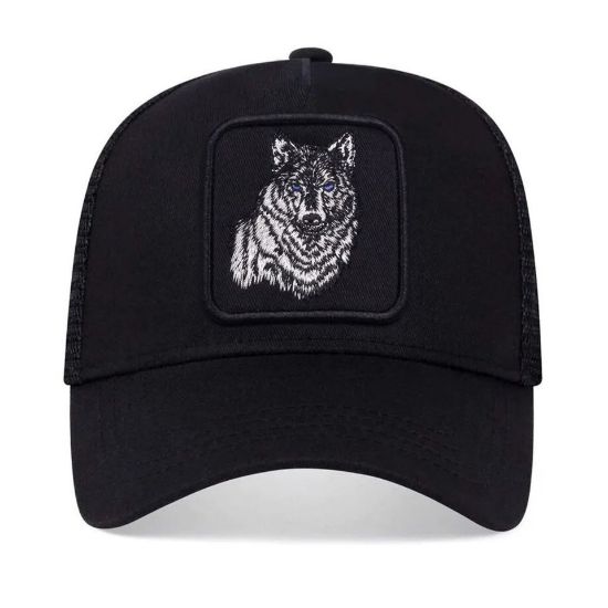 Imagen de Gorra red lobo béisbol bordado negro sombreros casuales ajustables sombrero protección solar