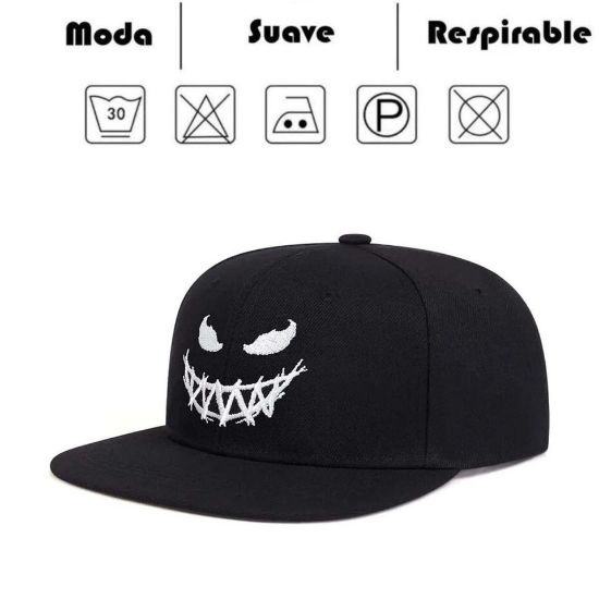 Imagen de Gorra fantasma blanco táctico negro bordado deporte casuales ajustables sombrero solar protección