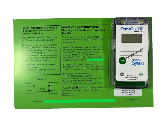Imagen de 6 Temptale Rf Sensitech Monitor De Temperatura Inalámbrica