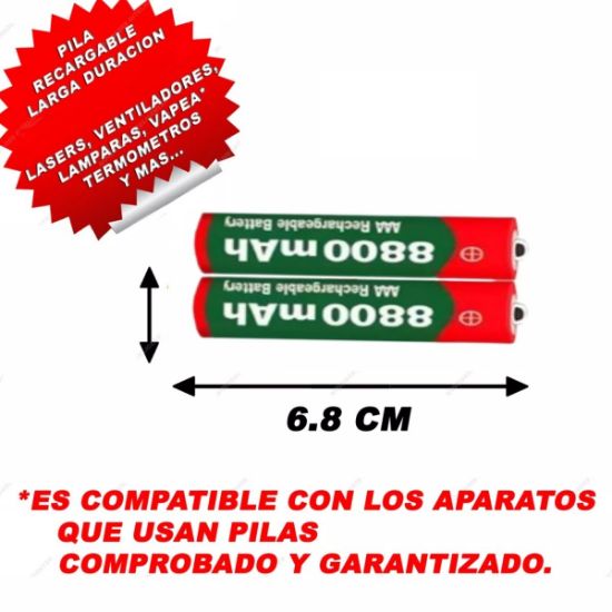 Imagen de Batería recargable alcalina pila 1,5 V 8800 MAh AAA electrónicos gamer control juego lampara teclad