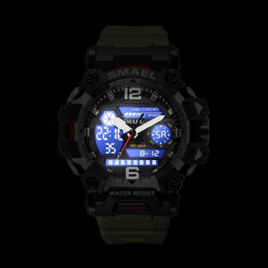 Imagen de Reloj deportivo azul negro luz led agua doble pantalla cronómetro militar alarma Digital agua