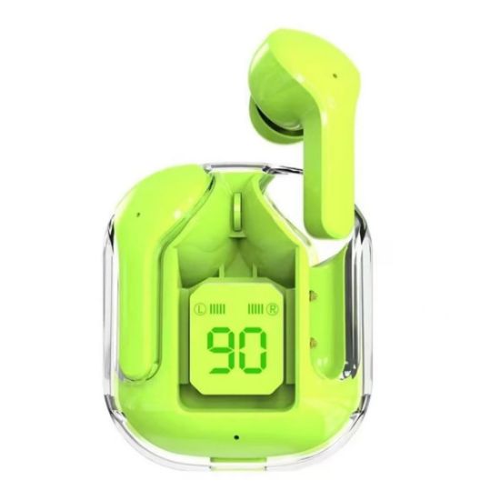 Imagen de Audífonos auriculares inalámbricos verde Bluetooth micrófono LED pantalla gamer sonido estéreo depo