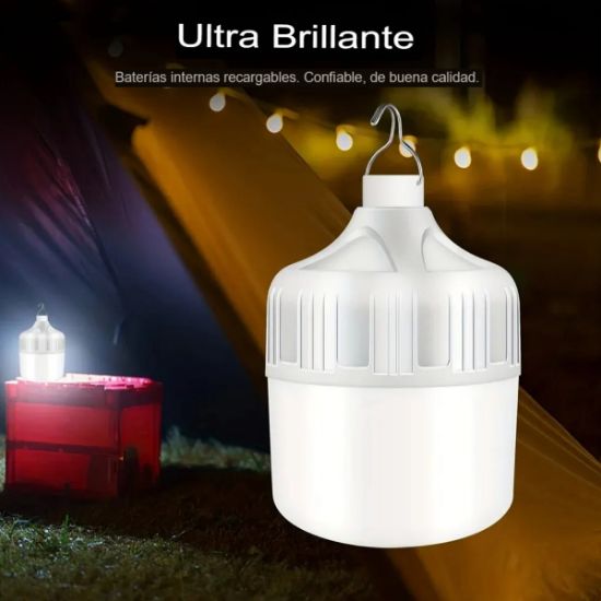 Imagen de Bombilla LED recargable USB Luz Portátil acampar iluminación emergencia luces linterna aire libre