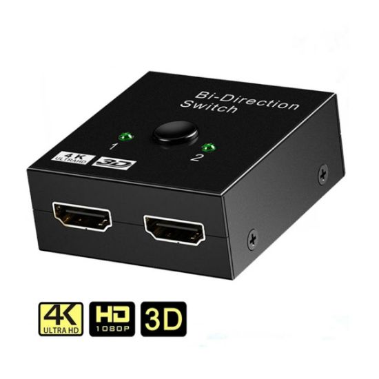 Imagen de Divisor Interruptor bidireccional HDMI 2,0 4K 1x2 2x1 adaptador 2 puertos duales Ultra HD 4K