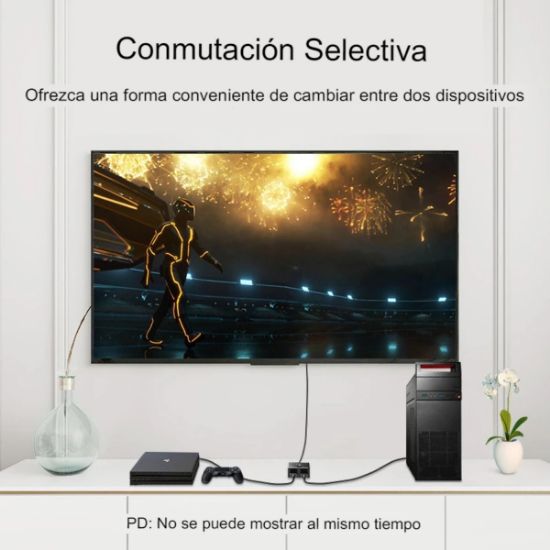 Imagen de Divisor Interruptor bidireccional HDMI 2,0 4K 1x2 2x1 adaptador 2 puertos duales Ultra HD 4K