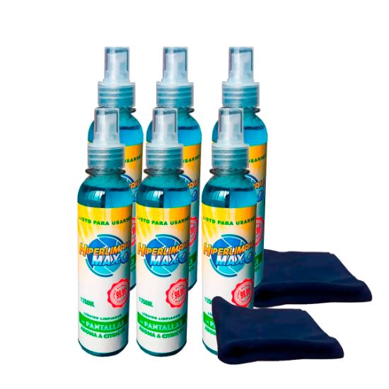 Imagen de Paquete 6 Limpiadores De Pantallas Hiperlimpio Max Q 250ml