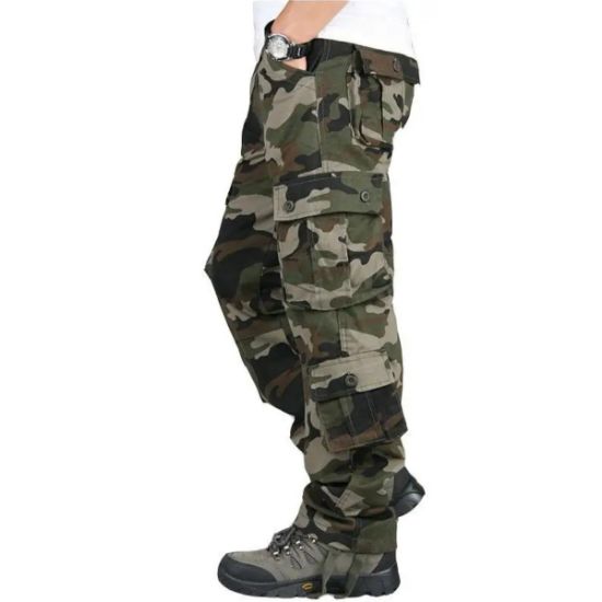 Imagen de Pantalón cargo tácticos verde 34 camuflaje multi bolsillo algodón alta calidad trabajo deportivo
