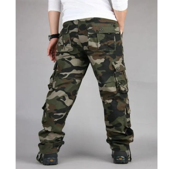 Imagen de Pantalón cargo tácticos verde 34 camuflaje multi bolsillo algodón alta calidad trabajo deportivo