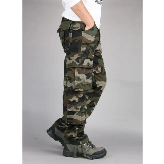 Imagen de Pantalón cargo tácticos verde 34 camuflaje multi bolsillo algodón alta calidad trabajo deportivo