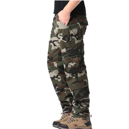 Imagen de Pantalón cargo tácticos verde 34 camuflaje multi bolsillo algodón alta calidad trabajo deportivo