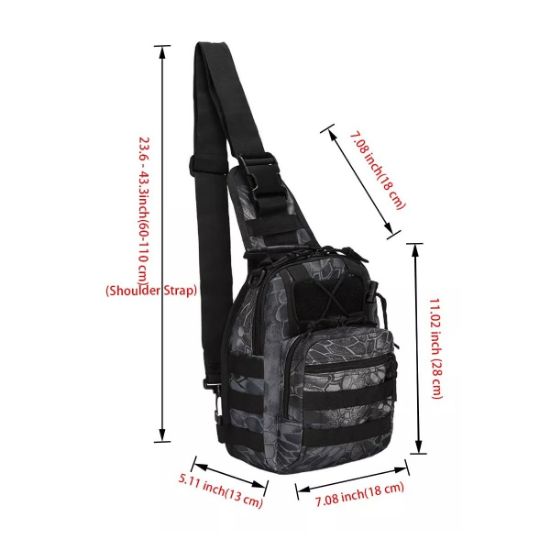 Imagen de Multiusos Pechera Mochila Táctica Militar Bandolera Cruzada Mochila bolsa cartera moto autos negro