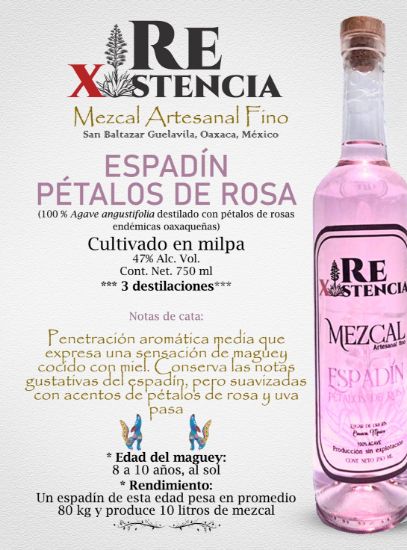 Imagen de Mezcal ESPADÍN PÉTALOS DE ROSA
