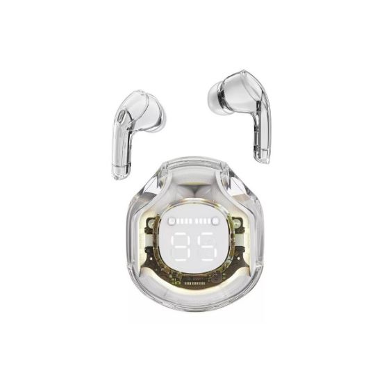 Imagen de Audífonos blanco audio inalámbricos Bluetooth diadema deportivos juegos manos libres táctil led