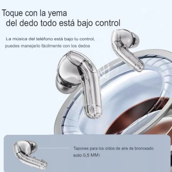 Imagen de Audífonos blanco audio inalámbricos Bluetooth diadema deportivos juegos manos libres táctil led