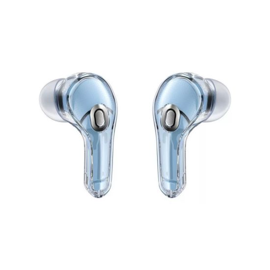 Imagen de Audífonos azul audio inalámbricos Bluetooth diadema deportivos juegos manos libres táctil led luz
