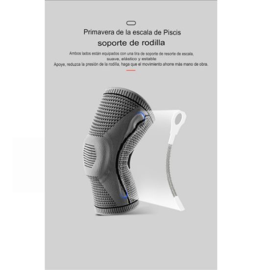Imagen de Rodillera deportiva M negro blanco profesional almohadilla TPE soporte elástico antideslizante gel