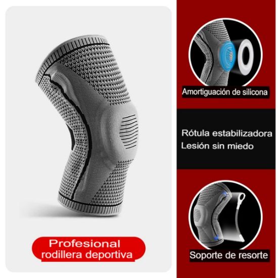 Imagen de Rodillera deportiva M negro blanco profesional almohadilla TPE soporte elástico antideslizante gel