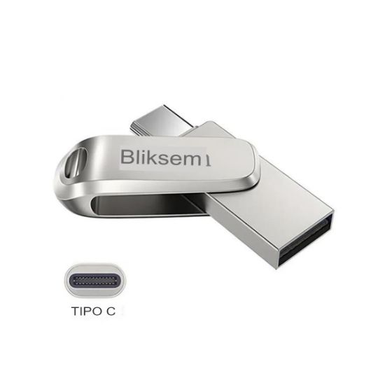 Imagen de Memoria USB TYPO-C dispositivo de almacenamiento 64GB alta velocidad PC metálica 2 en 1 cel Tablet