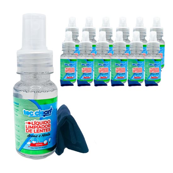 Imagen de Paquete 12 Limpia Lentes y Pantalla Celular Tec Clean 60ml