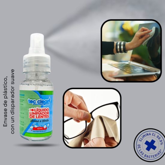 Imagen de Paquete 12 Limpia Lentes y Pantalla Celular Tec Clean 60ml