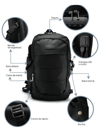 Imagen de Mochila Escolar y Oficina con compartimento para laptop.