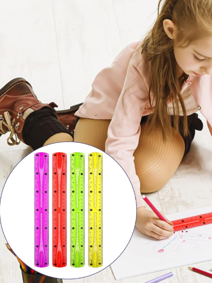 Imagen de 4 Reglas Flexibles 30cm Escolares