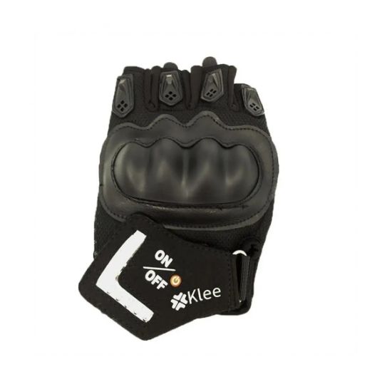 Imagen de Guantes bicicleta moto deporte seguridad medio dedo Sensor cavitación luz LED automática protección