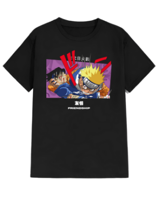 Imagen de Playera manga corta 100% algodón gym NarutovSasuke anime