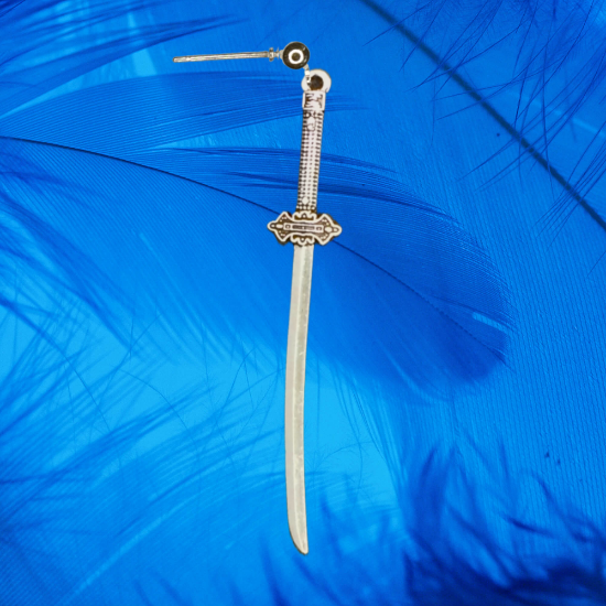 Imagen de 1 Espada Larga Sable M1 55x 20 mm C.Plata en Arete Alta Durabilidad  CUPF&=