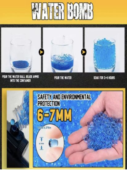 Imagen de 7,200 bolas munición Gel para Pistola de Gel 5-7mm o para Decoración y Jardinería