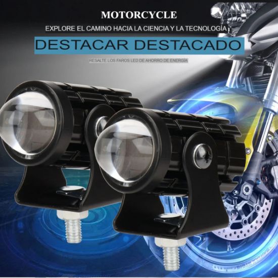 Imagen de Faro auxiliar Mini luz moto camión blanco Ámbar lámpara foco antiniebla metálico botón auto led