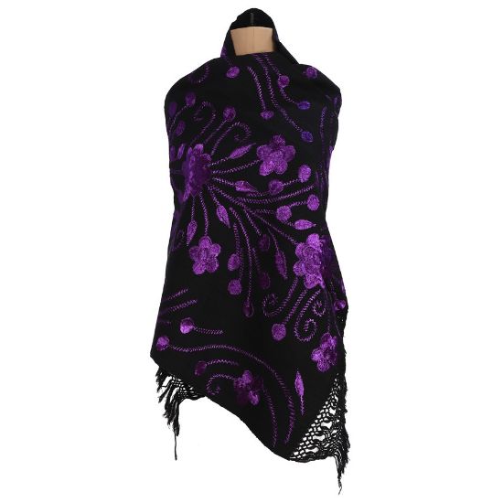 Imagen de Rebozo de floreado morado