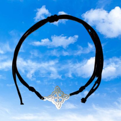 Imagen de Nudo de Bruja FP Acero Curado Uso Rudo en Pulsera Negra AA AJUSTABLE Dije Curado e Intensionado 
