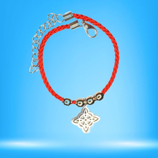Imagen de Nudo de Bruja FP Acero Curado Uso Rudo en Pulsera Roja Borlas Acero AJUSTABLE Dije Curado e Intensionado 