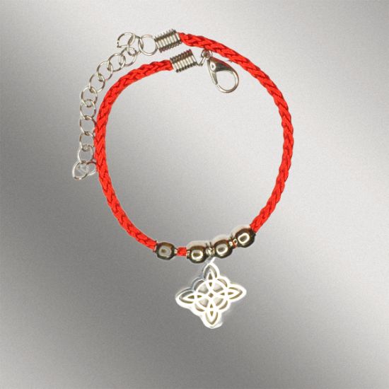 Imagen de Nudo de Bruja FP Acero Curado Uso Rudo en Pulsera Roja Borlas Acero AJUSTABLE Dije Curado e Intensionado 