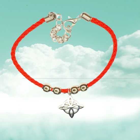 Imagen de Nudo de Bruja TP Acero Curado Uso Rudo en Pulsera Roja Borlas Acero AJUSTABLE Dije Curado e Intensionado LOPI/$