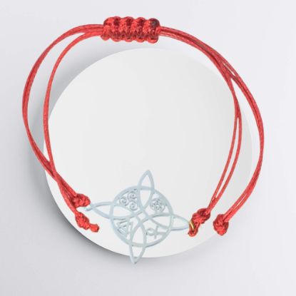 Imagen de Nudo de Bruja 5S- ACERO- con  5 Poderosos Simbolos de Proteccion Dije Curado Uso Rudo en Pulsera Roja AA AJUSTABLE Dije Curado e Intensionado LOPI/$