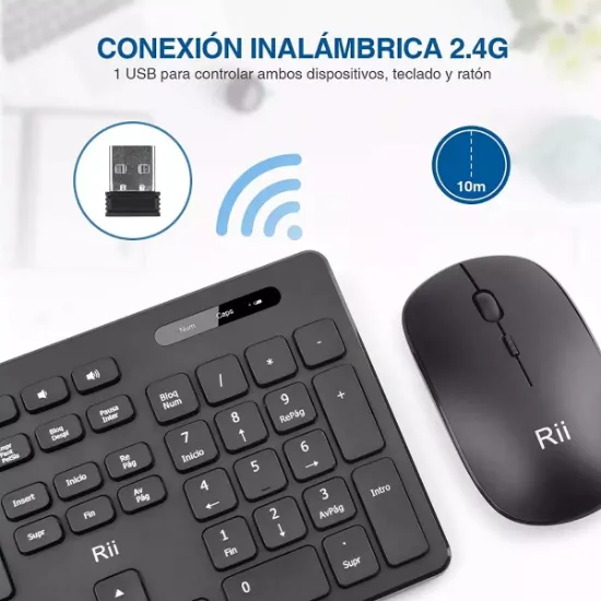 Imagen de Kit Combo Teclado + Mouse Pc Laptop Inalambrico Bluetooth