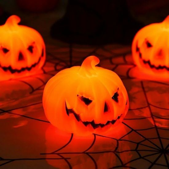 Imagen de 12 Luz de vela LED parpadeante de Halloween, decoración de ambiente para fiesta de Halloween