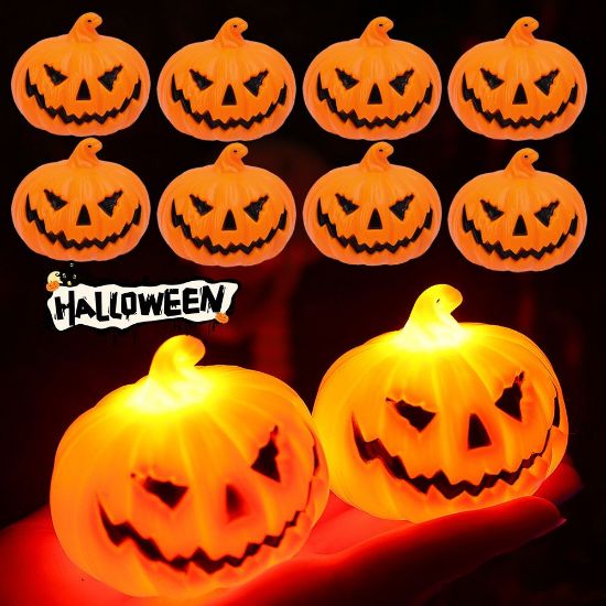 Imagen de 12 Luz de vela LED parpadeante de Halloween, decoración de ambiente para fiesta de Halloween