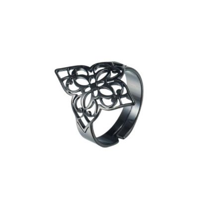 Imagen de 1 Anillo Nudo de Bruja M1 C.Negro- ACERO Símbolo de Protección Anillo Curado e Intensionado LOPI/$