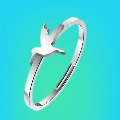 Imagen de  1 Anillo ACERO Fino Colibri Del. M3D Ajustable Acero Color Plata Alta  Durabilidad LOPI/$
